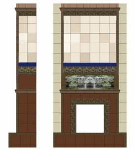 3D project of a tiled stove