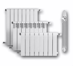 Aluminum heating radiator in section