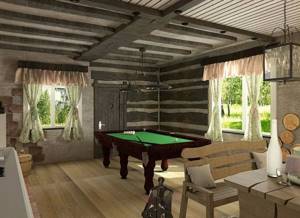 Billiards in the relaxation room for the bath
