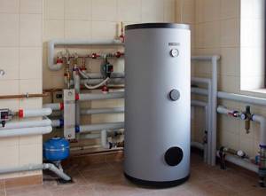 indirect heating boiler in the boiler room