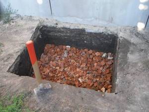 Rubble concrete foundation for the furnace