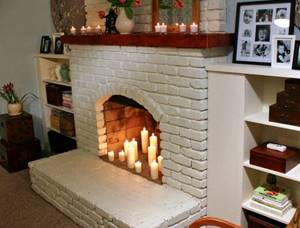 How to paint a red brick fireplace