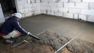 Rough screed on the ground