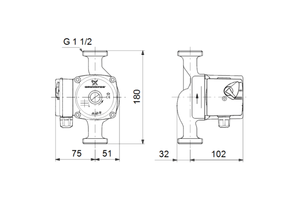 Grundfos circulation pump drawing