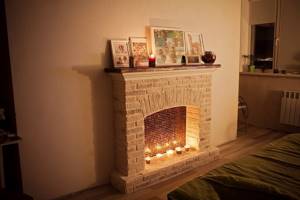 Decorative fireplace with open hearth