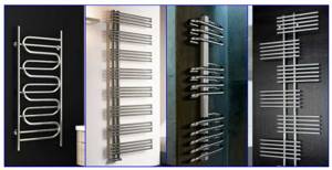 Designer heated towel rails and complex shapes.