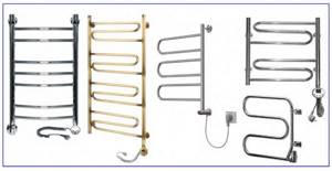 Electric heated towel rails - types and designs.