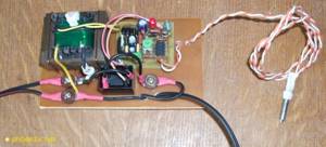 Photo of the finished thermal relay unit on the LM358 chip