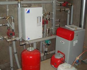 Gas boiler for heating a house from a cylinder