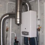 Gas water heater in a private house