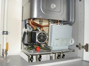 Gas boiler without protective casing