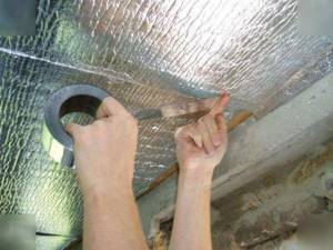 Sealing ceiling vapor barrier joints