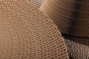 Corrugated cardboard. Honeycomb insulation for the entrance door 