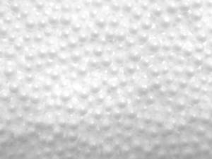 Granular dense structure of polystyrene foam