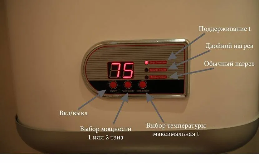 Water heater display panel