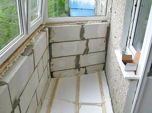 picture of balcony insulation with polystyrene foam