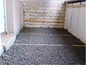 picture of balcony floor insulation with expanded clay