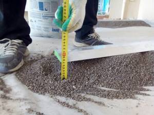expanded clay on the floor