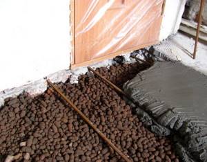 Expanded clay for screed