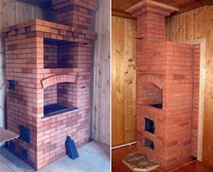 brick stove for heating a summer house