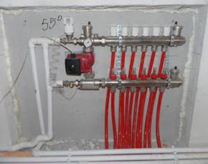 Water mixing valve in the heating system