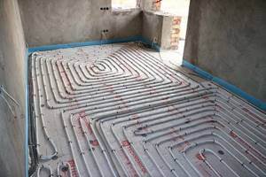 water heated floor contours