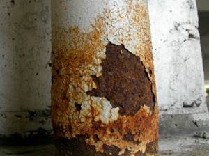 Corrosion on the outside of the pipe