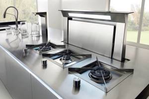 kitchen hood with contaminated air exhaust
