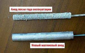 Magnesium anode for electric water heater boiler