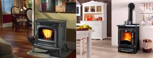 Metal fireplaces with side and top chimney connections