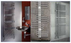 Models of heated towel rails with complex shapes