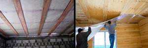 Монтаж пароизоляции на деревянное перекрытие