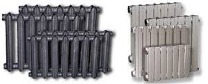 Old cast iron radiators are being replaced by new models in a modern style.