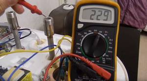 presence of voltage on the boiler body 220V due to damage to the heating element