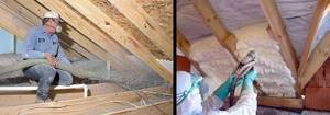 Sprayed thermal insulation PPU and ecowool