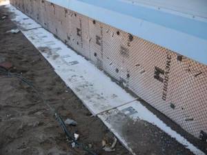 External foundation insulation with Penoplex