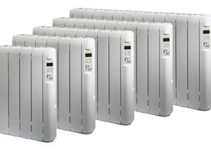 Liquid-free wall-mounted radiators with different numbers of sections.