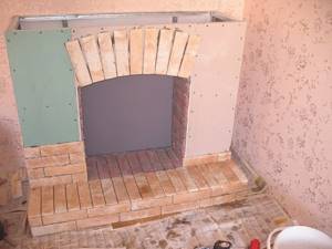Plasterboard fireplace cladding