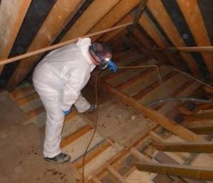 Treatment of attic floors with antiseptics