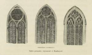 Windows in different Gothic styles.