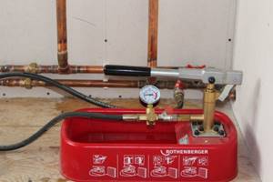 Pressure testing of the heating system