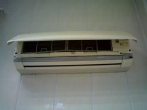 Air conditioner cover open