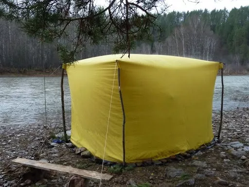 палатка баня с печкой для туризма 10
