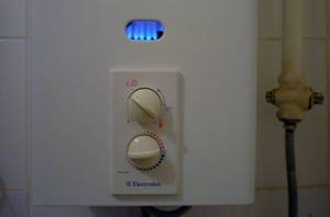 Gas water heater control panel