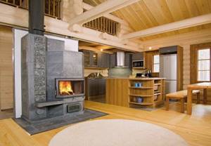 stove fireplace with water heating