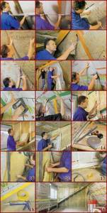 Step-by-step photo instructions for installing thermal insulation