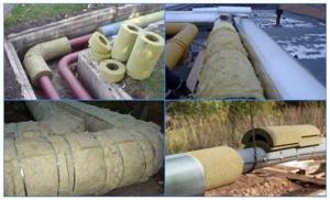 Use of mineral wool for pipe insulation