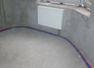 Laying heating pipes in a private house