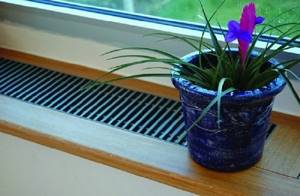 Heating grates in the window sill