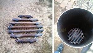 Assembly and installation of a grate made of rods